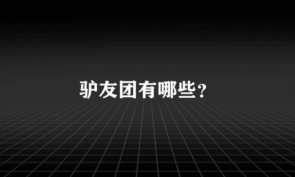 驴友团有哪些？