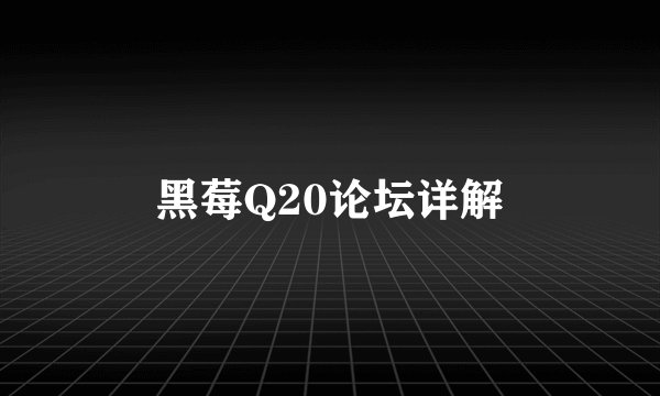 黑莓Q20论坛详解