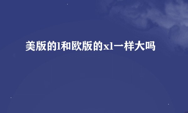 美版的l和欧版的xl一样大吗