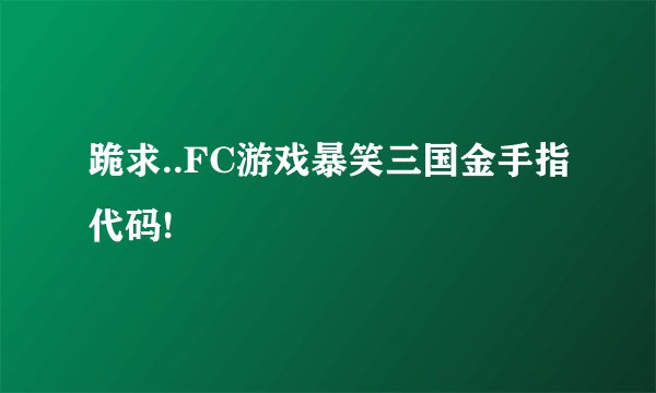 跪求..FC游戏暴笑三国金手指代码!