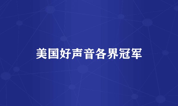 美国好声音各界冠军