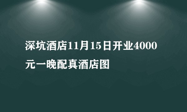 深坑酒店11月15日开业4000元一晚配真酒店图