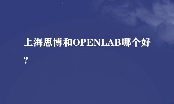 上海思博和OPENLAB哪个好？