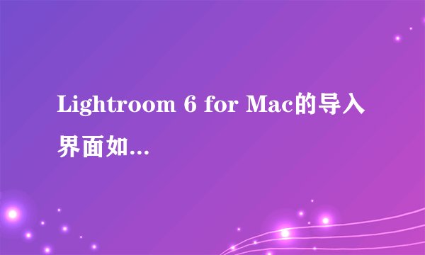 Lightroom 6 for Mac的导入界面如何操作？