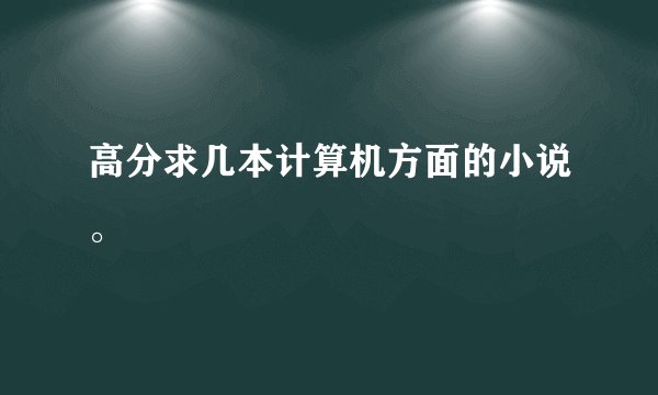 高分求几本计算机方面的小说。