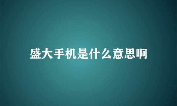 盛大手机是什么意思啊