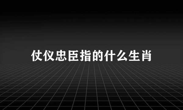 仗仪忠臣指的什么生肖