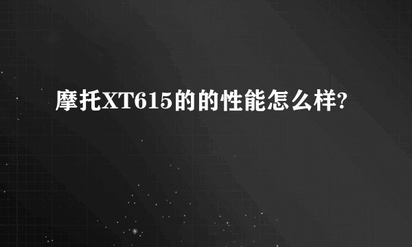 摩托XT615的的性能怎么样?