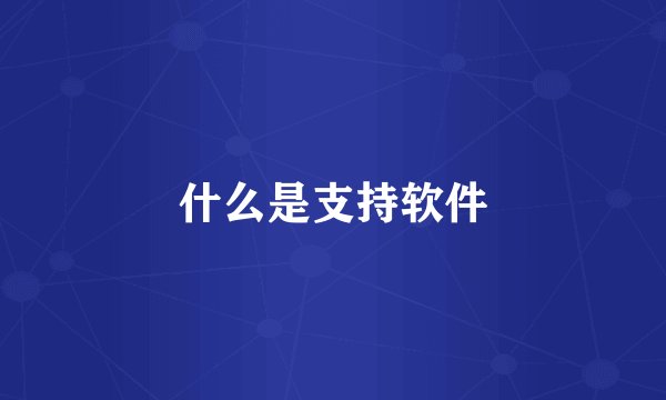 什么是支持软件