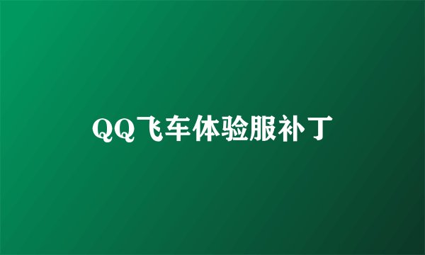 QQ飞车体验服补丁