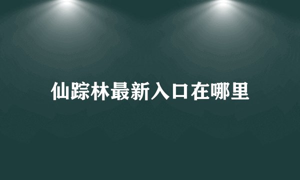 仙踪林最新入口在哪里