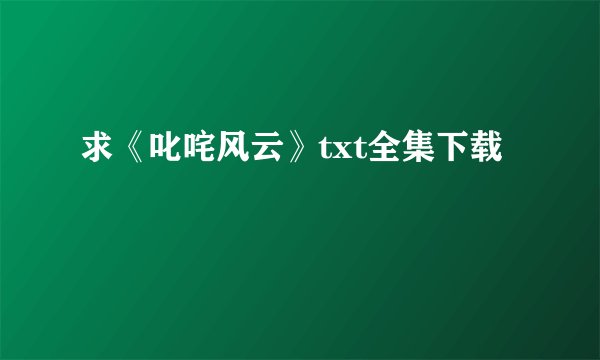 求《叱咤风云》txt全集下载