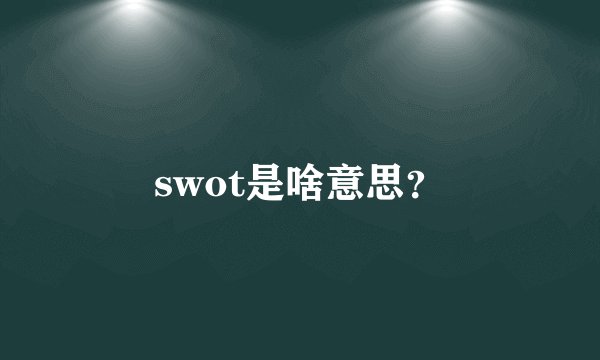 swot是啥意思？