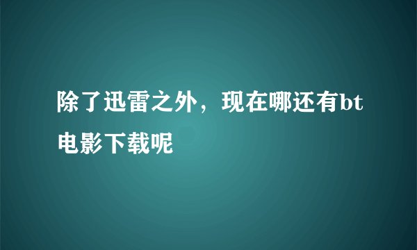除了迅雷之外，现在哪还有bt电影下载呢