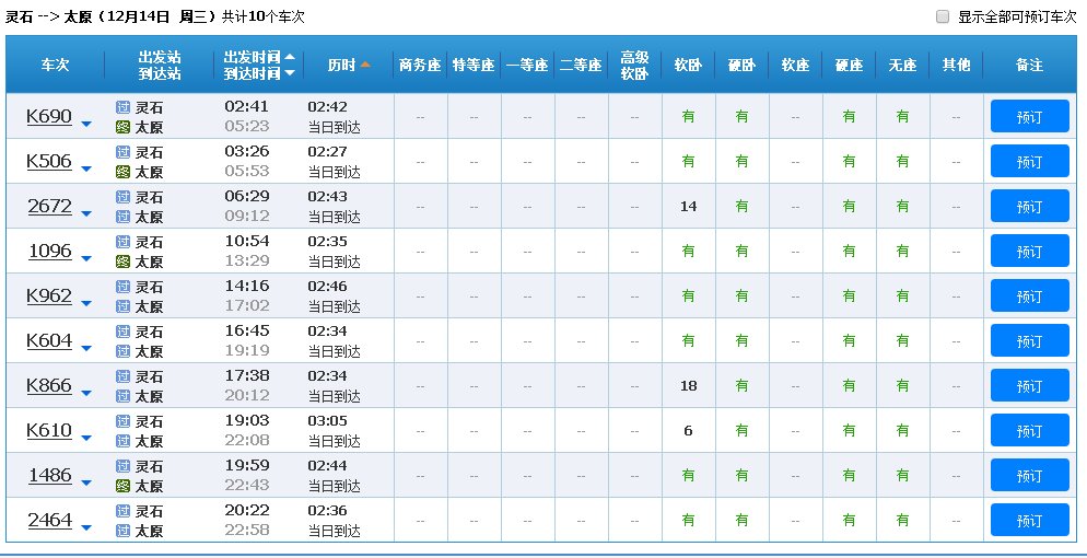 灵石到太原北站有车火车吗