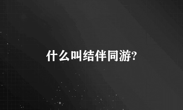 什么叫结伴同游?
