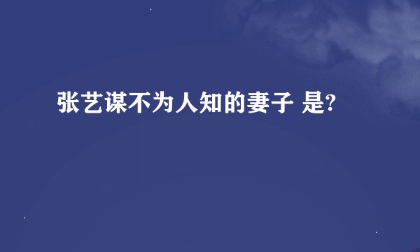 张艺谋不为人知的妻子 是?
