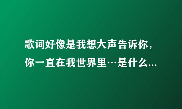 歌词好像是我想大声告诉你，你一直在我世界里…是什么歌啊？？