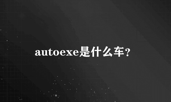 autoexe是什么车？