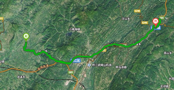 黔江区茶林包茂高速公路至咸丰县地图