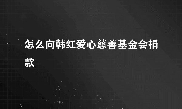 怎么向韩红爱心慈善基金会捐款