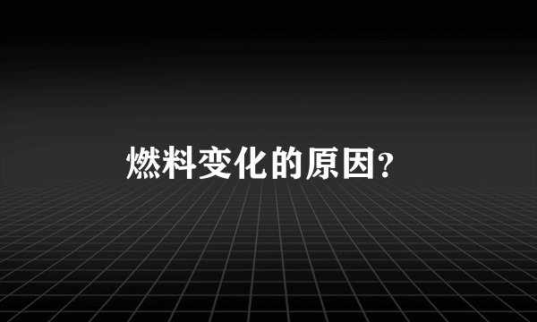 燃料变化的原因？