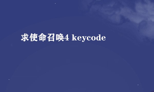 求使命召唤4 keycode