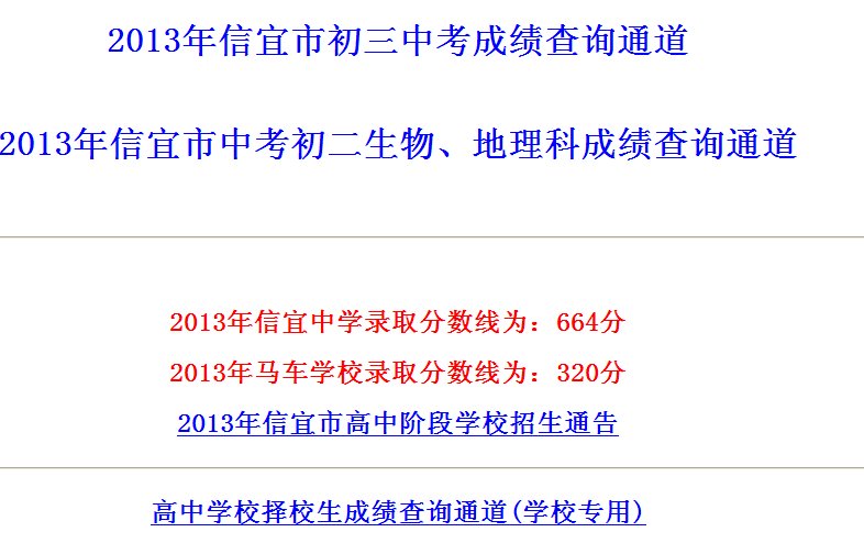 怎样查广东信宜中考成绩。。