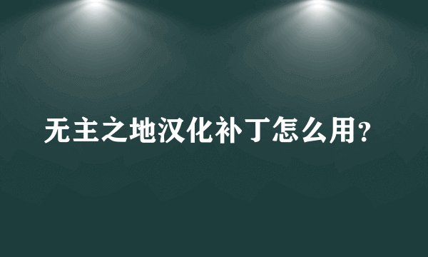 无主之地汉化补丁怎么用？