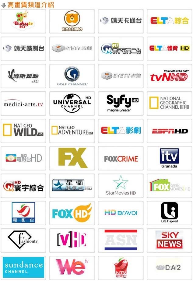 八大综合台的节目列表