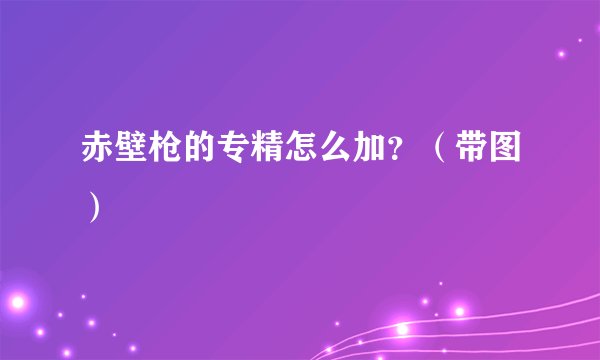 赤壁枪的专精怎么加？（带图）