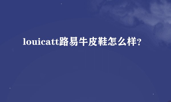 louicatt路易牛皮鞋怎么样？