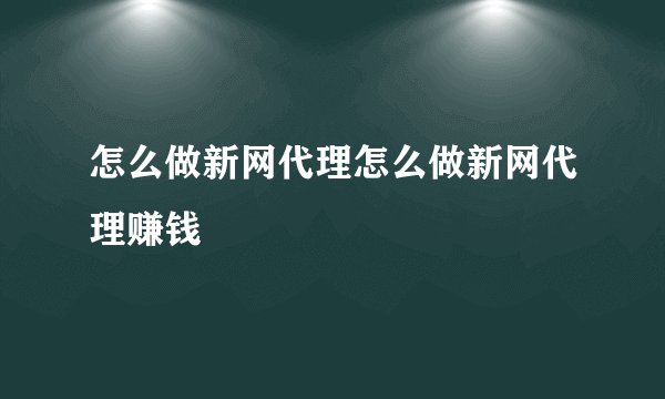 怎么做新网代理怎么做新网代理赚钱