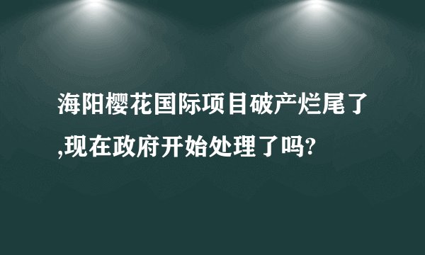 海阳樱花国际项目破产烂尾了,现在政府开始处理了吗?