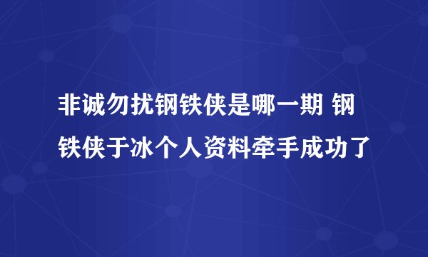 非诚勿扰钢铁侠是哪一期 钢铁侠于冰个人资料牵手成功了