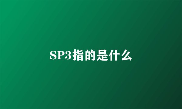 SP3指的是什么