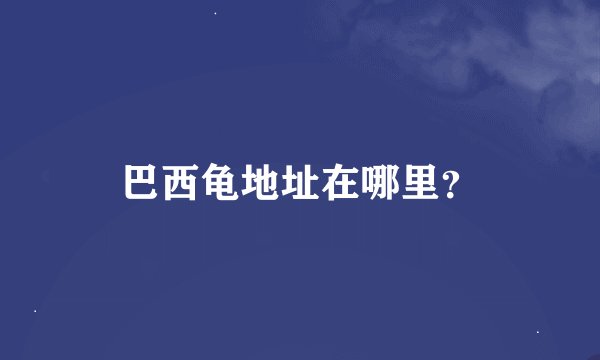 巴西龟地址在哪里？