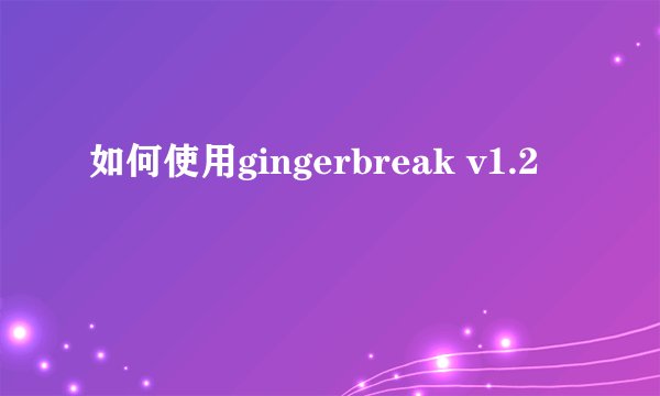 如何使用gingerbreak v1.2