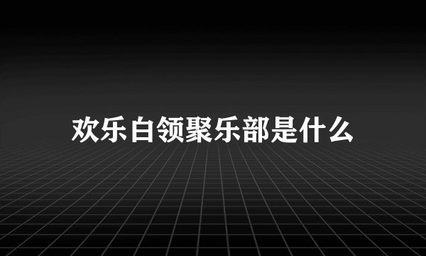 欢乐白领聚乐部是什么