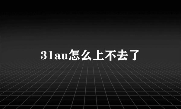 31au怎么上不去了