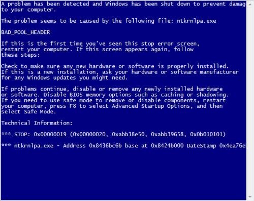 电脑蓝屏出现：0xc000025是什么意思?
