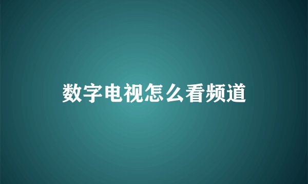 数字电视怎么看频道