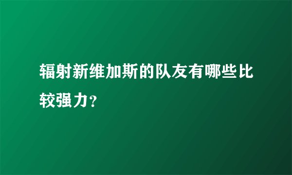 辐射新维加斯的队友有哪些比较强力？