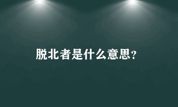 脱北者是什么意思？
