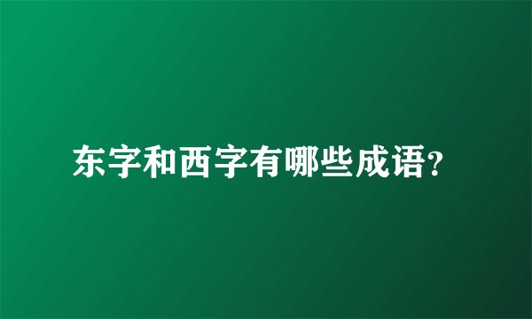 东字和西字有哪些成语？