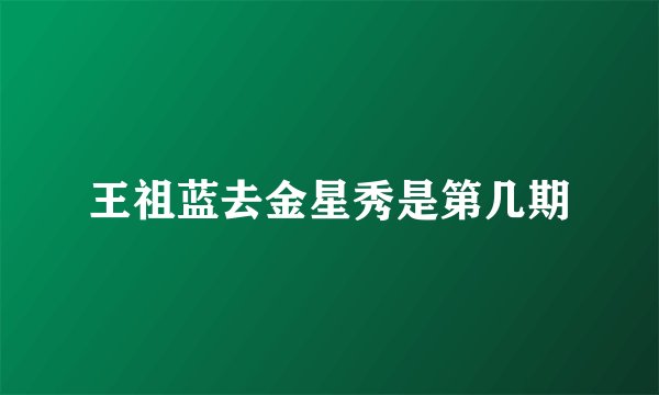 王祖蓝去金星秀是第几期