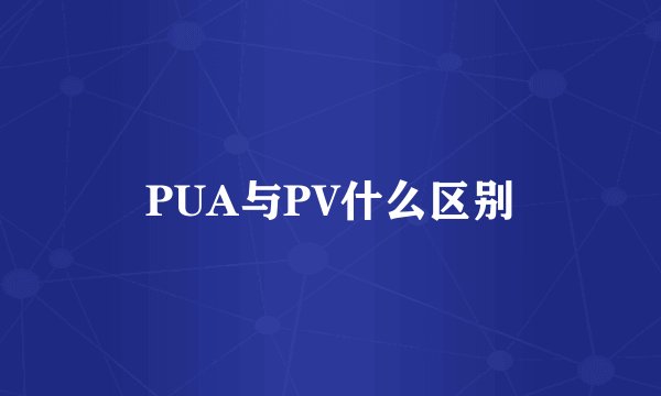 PUA与PV什么区别