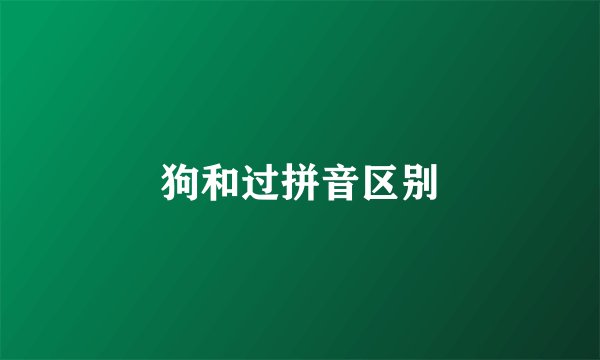 狗和过拼音区别