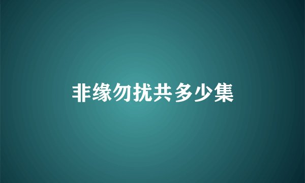 非缘勿扰共多少集