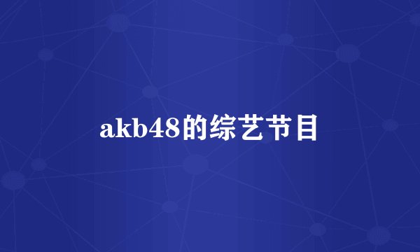 akb48的综艺节目